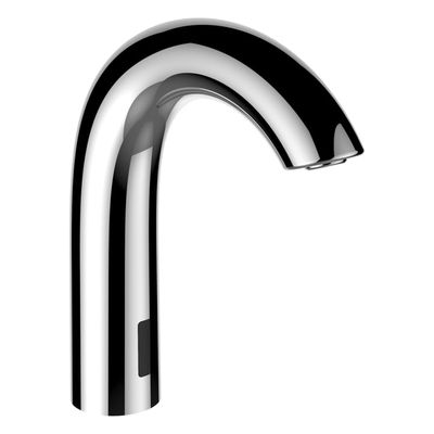 CURVETRONIC - Electronic pillar faucet for basin for cold or mixed water with IR sensors, projection 135 mm, fixed spout, with mains adapter, 100-240V, 50Hz/6V, DC, with Bluetooth adapter, PVD rosegold brushed