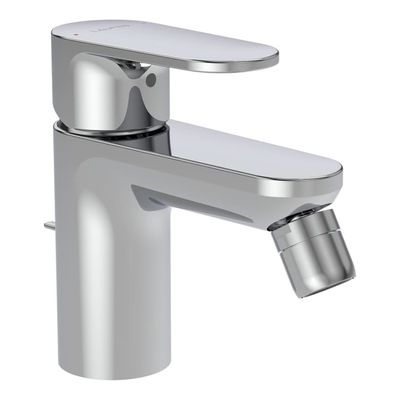 PRO X - Bidet mixer, projection 100 mm, fixed spout, with pop-up waste click-clack, matt black