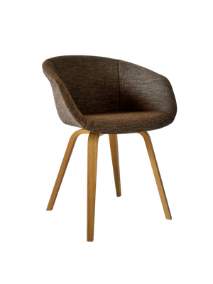 This Bucket Chair 101 - wood frame - brown mixed