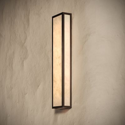 Luceva Alabaster IP44 LED Wall Sconce Light Deep Bronze 450mm