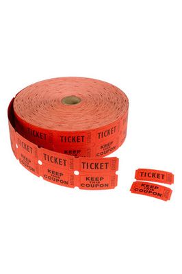 Double Ticket Roll, "Ticket/Keep This Coupon", Red, 2000 Tickets/Roll | Maco