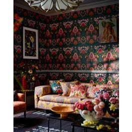SUSIE Q Anthracite Wallpaper