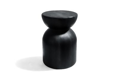Colisión SideTable/Stool Solid Dark Wenge Wood