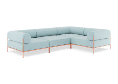 Noah Sofa - Hjørnesofa 4-personers - Beige-rød