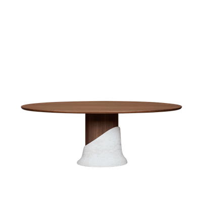 Fusion Oval Dining Table, American Walnut & Marble — NORD ARIN