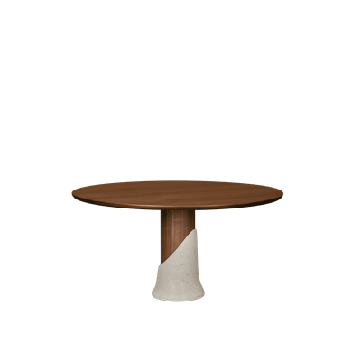Fusion Round Dining Table, American Walnut & Marble — NORD ARIN