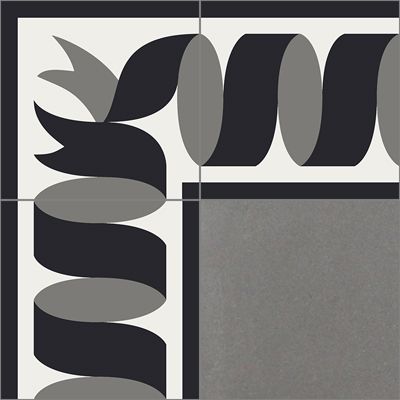 Ribbon Border Cement Tile