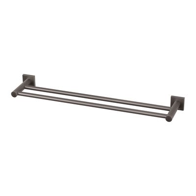 Radii Double Towel Rail 600mm Square Plate