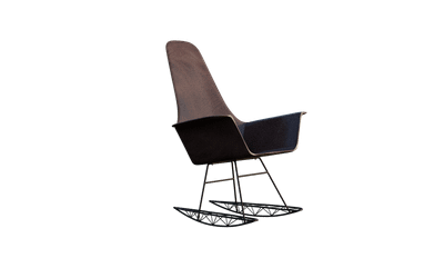 MARTINA CLASSIC rocking chair upholstered in leather | PIPEDESIGN PURESHAPE