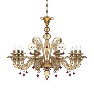 Italian Fine 10 Lights Chandelier | Murano Glass | PIUMATI.com