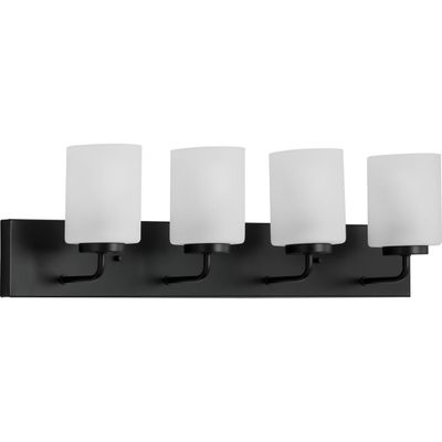 Merry Collection Four-Light Etched Glass Bath Vanity Wall Light