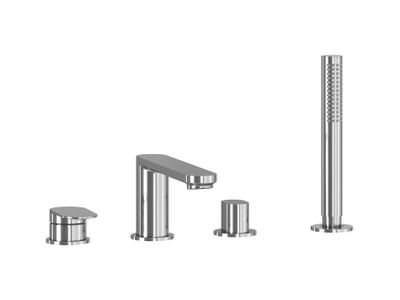 CR II 026.00CR Deck-Mounted Four-Hole Bathtub Tap, with Shower Set, chrome