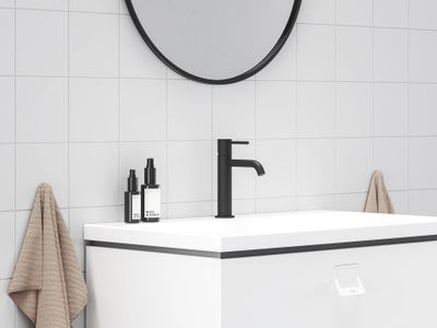 ES 012.20BLM Washbasin Tap, without Pop-Up Waste, 190 mm, Black Matt