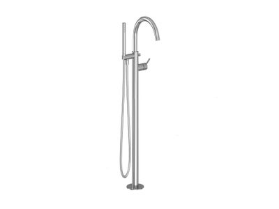 ES 080.00CR.RB07G Floor-Mounted Bathtub Tap, with Set, Chrome