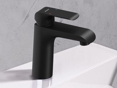 FL 014.20BLM Washbasin Tap, without Pop-Up Waste, 151 mm, matt black