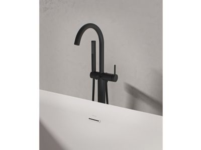 FM 082.20BLM.RB07A Floor-Mounted Bathtub Tap, with Set, matt black