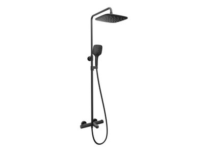 TE 092.20BLM Termo Shower Column for Bathtub, adjustable, with Set, matt black