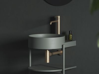 Yard 40 Washbasin, ceramic, Grey Green