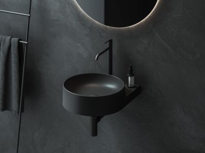 Yard 40 Washbasin, ceramic, matt black