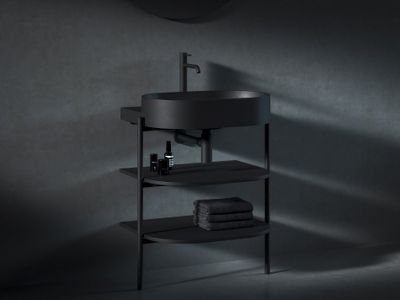 Yard 60 Washbasin, ceramic, matt black