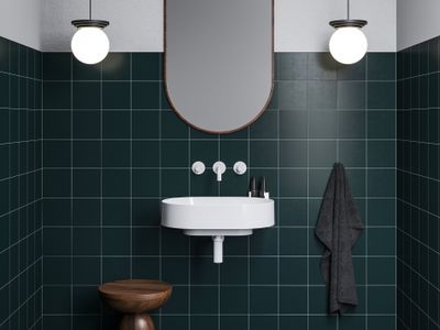 Yard 60 Washbasin, ceramic, without Hole, white, with Bracket, stainless steel