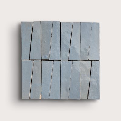 Belize Blue 1x4 Trapezoid Mosaic Zellige Tile