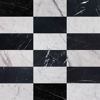 Italian Statuary & Nero Marquina 6x12 | Honed – Checkerboard Bundle