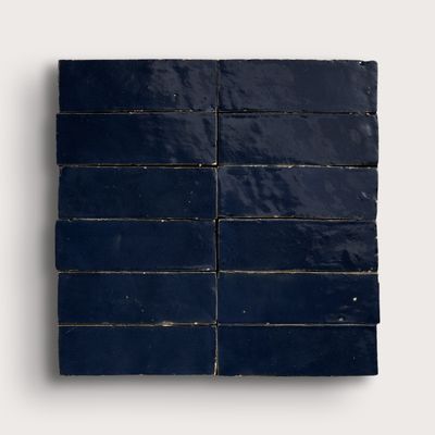 Midnight Blue 2x6 Thin Bejmat Zellige Tile