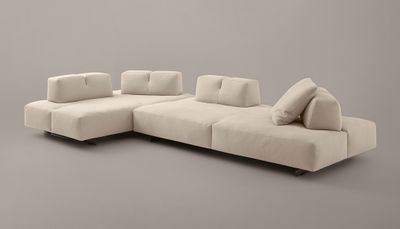 CUT modular sofa in leather or fabric
