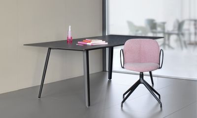 Mentha Pop armchair revolving on trestle base - S•CAB