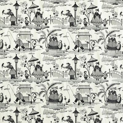 Bassano Embroidered Toile Black