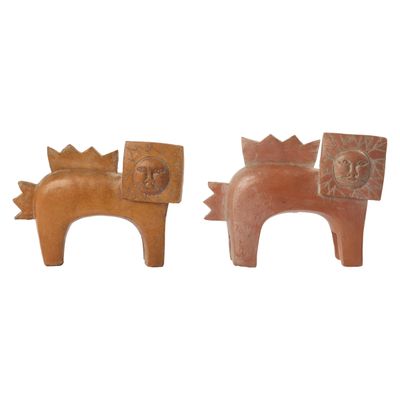 Mid-c Ceramic Lion Book Ends