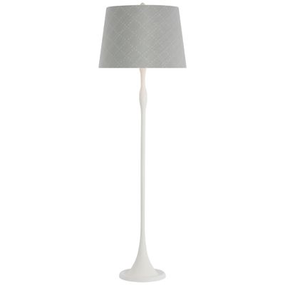 Romero Floor Lamp, Plaster White Elin Check In Sky