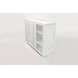 Mobile consolle sideboard in acciaio verniciato bianco e ante scorrevoli 