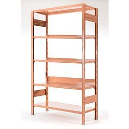 Scaffale metallico in acciaio color cipria 