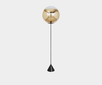 Mirror Ball Cone Slim Floor Gold LED