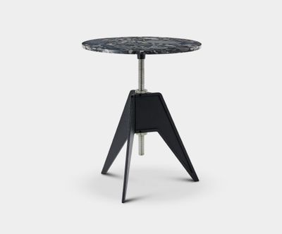 Screw Cafe Table Pebble Marble Top 600mm