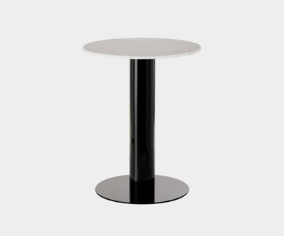 Tube Dining Table Black White Marble Top 600mm