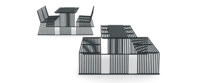 .015 Table + integrated benches - Urbantime by Diemmebi
