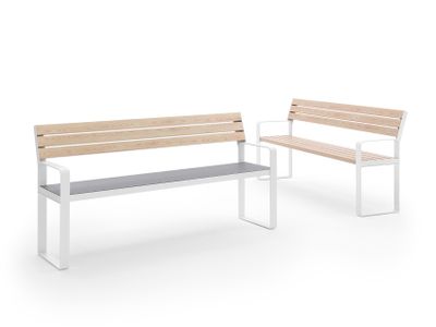 BENCH WITH BACKREST WITH METAL BASE .040 - Urbantime by Diemmebi