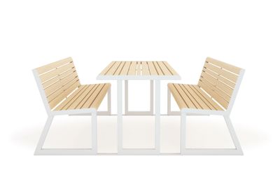 .H24 Table + Integrated benches - Urbantime by Diemmebi