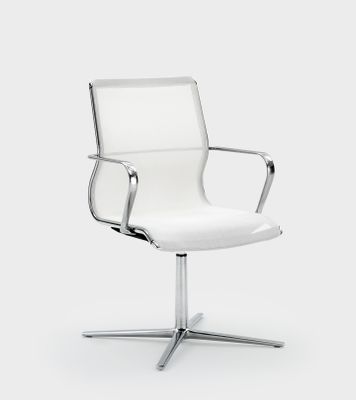 Mesh meeting and visitor armchair with 4 stars flat base - Viganò & C.
