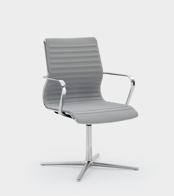 Padded meeting and visitor armchair with 4 stars flat base - Viganò & C.