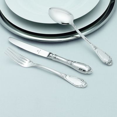 Fleischgabel Rokoko 800 Echtsilber oxidiert/poliert