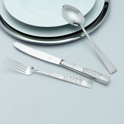 Kuchengabel Margeriten 925 Sterlingsilber oxidiert/poliert