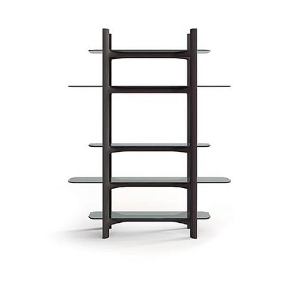 Modern style etagere bookcase with gray stained ash structure