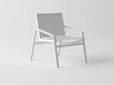 PULVIS - Aluminium garden chair with armrests _ 10Deka