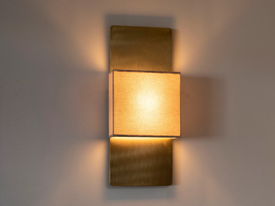 SILK FLAT - LED brass and fabric wall lamp _ 247LAB