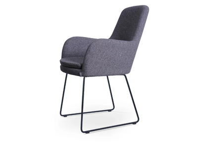 DOLPHIN SLED - Sled base fabric chair with armrests _ 5A Design