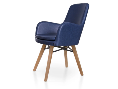 DOLPHIN VITO - Upholstered leather chair with armrests _ 5A Design